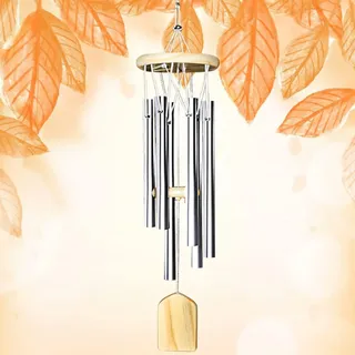 QMAHA Windspiele für Draußen, Windspiel Metal 6 Rohre Windspiele für Draußen Hängend, Deko Klangspiel Glockenspiel Wind Chimes für Balkon Garten