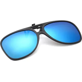 Long Keeper Polarisierte Sonnenbrille Clip für Brillenträger - Pilotenbrille sonnenbrille Aufsatz Polarisiert Clip On Sonnenbrille für Herren Damen, 54mm