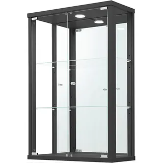fif Möbel Vitrine OPTIMA 56 x 25,2 x 82 cm Schwarz