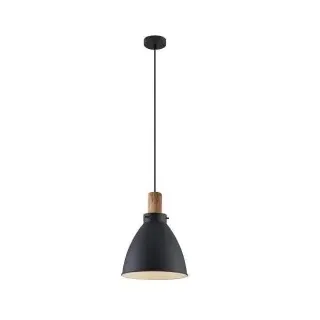 Brumberg 57412080 Pendelleuchte mit Metallschirmen, 1 x E27, max. 15 W LED, rund, holz / schwarz