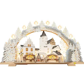 Tietze Erzgebirgsdegn LED Schwibbogen »variabel, Schlossweihnacht beschneit«