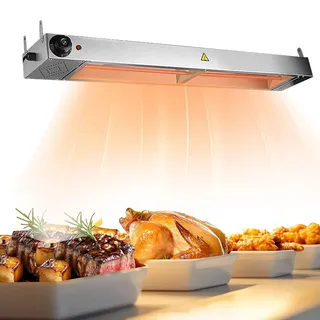 Warmebrucke Kuche Gastro Edelstahl Infrarot Warmalempe Essen(1Stück, 60cm) | Komerziele Speisenwarmaer Lampe, Einstellbare Temperatur 30-85°C