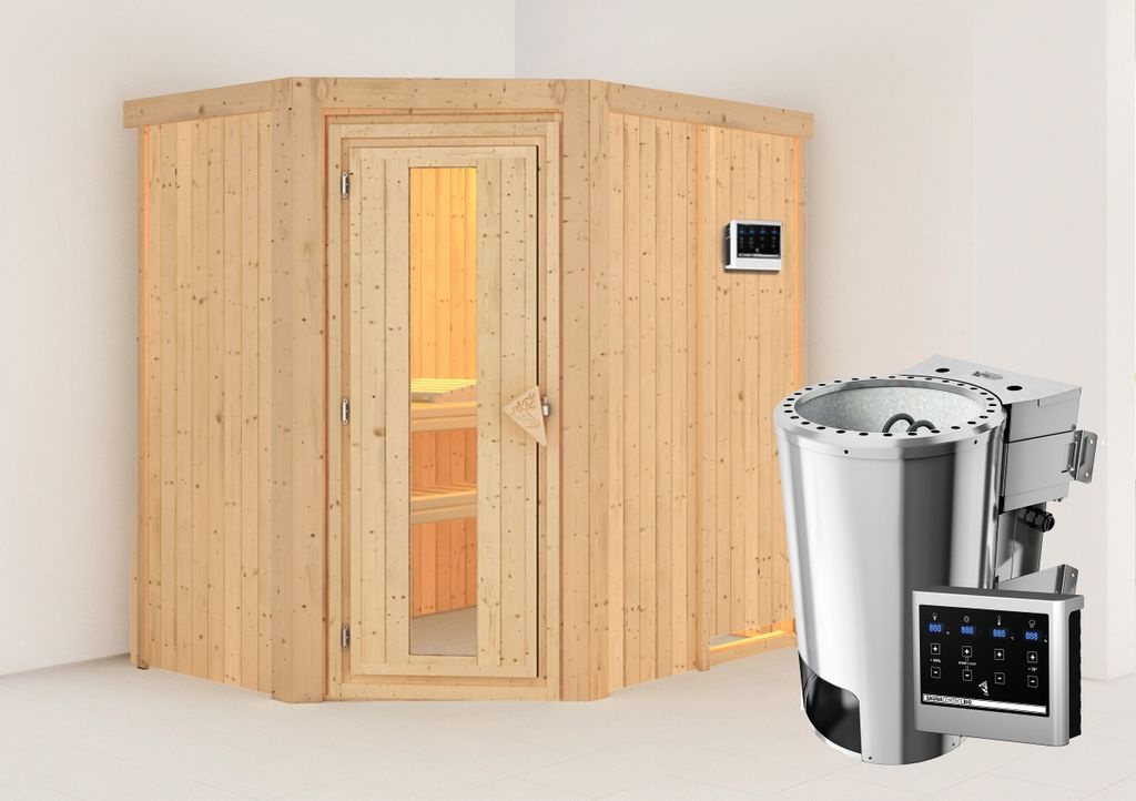 Bild von Sauna Saja Eckeinstieg, 3,6 kW Bio Ofen externe Steuerung easy