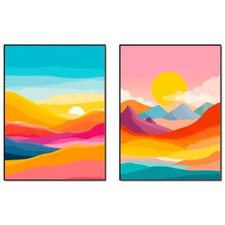 OTTO home "Retro Landschaft I und II", bild(er): farbig), B:21cm H:29,7cm T:0cm, Papier, bild(er): Wandbild, als Poster oder Leinwandbilder Set,