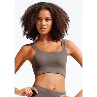 LASCANA Crop-Top Seamless Top mit Rippstruktur, braun