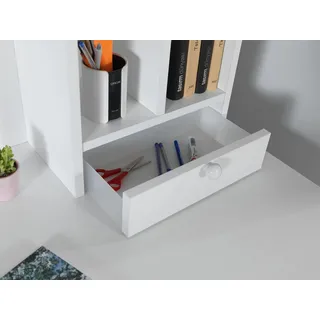 Schreibtisch Weiß Moderner Schreibtisch mit Regalen Bürotisch Sekretär - Weiß