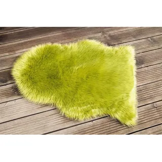 Kunstfell "Trendy" grün, 65x90 cm, Dekofell, Teppich, Sitzauflage - Grün