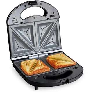 GREENCHEF Electric Sandwichmaker, PFAS-freie Gesunde Keramik-Antihaft, Panini, Sandwichtoasts, Grill, Leicht zu Reinigende Grillplatten, Dual Kochen, Kompakt, LED & Verschließbarer Deckel, Schwarz