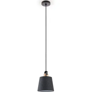 Paco Home Pendelleuchte »MARTA«, Leuchtmittel E27   ohne Leuchtmittel, Wohnzimmer Stoffschirm Esszimmer E27 Industrial Design Kabel 1,5m, schwarz