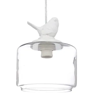 Relaxdays Deckenleuchte Vogelfigur, Dekolampe im Vintage Retro Look, Fassung E 27, transparent, Klar
