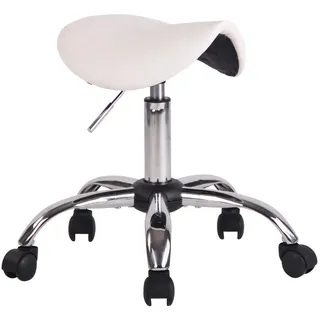 CLP Hocker Lederlook weiß , Weiß , Metall , 54x46x54 cm , Büromöbel, Bürostühle, Bürohocker