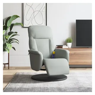 vidaXL Massagesessel mit Fußteil Samt 91 x 105,5 x 91 cm Grau