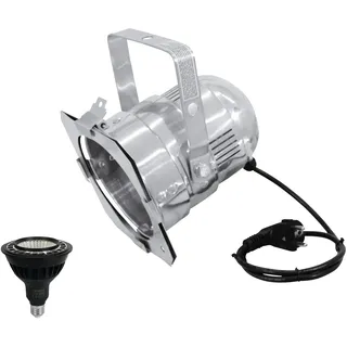 Eurolite Set PAR-38 Spot sil + PAR-38 230V COB 18W E-27 LED 1800-3000k dim2warm | PAR-38-Gehäuse mit E-27 Sockel inklusive PAR-38 LED-Lampe mit modernder Dim-to-Warm-Funktion