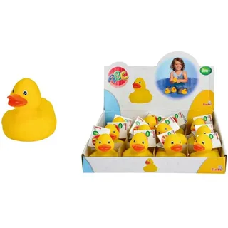 Simba 104013533 - ABC Badeente, 8cm, gelb, Badespaß, Badewannenspielzeug, Wasserente, Bade Ente, Quietscheente, ab 3 Monaten