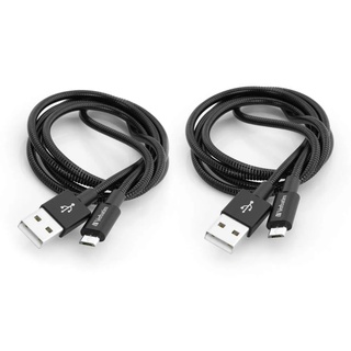 Verbatim Mikro-USB Sync- und Ladekabel 1m schwarz, 2er-Pack (48874)