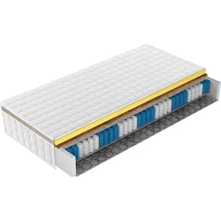 Boxspringmatratze , Weiß , Textil , H4 , 7-Zonen , Höhe ca. 27 cm , 140x200 cm , Härtegradauswahl, Bezug abnehmbar/waschbar, optimale Belüftung, mit Gummiband , Schlafzimmer, Matratzen
