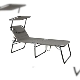 Lex Sonnenliege 200 x 70 x 45 cm Grau