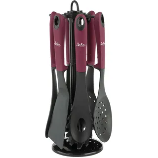 Jata HACC4600 6-teiliges Küchenutensilien-Set aus Nylon, Schöpflöffel, Schöpflöffel, Spaghettilöffel, Pfannenwender und Schaufel, hält Temperaturen von maximal 210 °C stand
