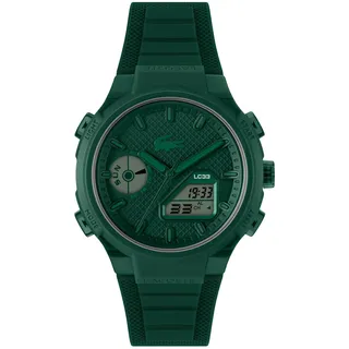 Lacoste Analoge-Digitale Multifunktions-Quarzuhr für Herren Kollektion LC33 mit Grünes Silikonarmband - 2011449