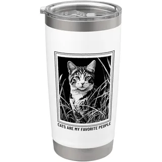Katzen sind meine Lieblingsmenschen (Lustiges Katzenstatement) Doppelwandiger Edelstahl-Thermobecher