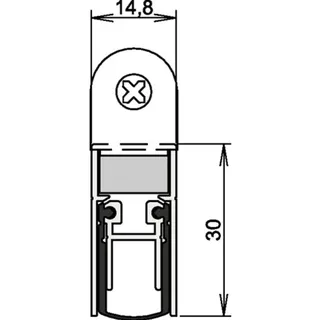 ATHMER Türdichtung Schall-Ex DUO L-15 WS 1-382 2-s.L.833mm Alu.silberf.HLT