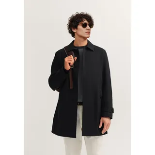 Kurzmantel BUGATTI "Regular Fit", Herren, Gr. 52, 390, marine, 67% Baumwolle, 29% Polyester, 4% Elasthan, unifarben, regular fit, Mäntel Kurzmantel, wasserabweisend und PFC-frei