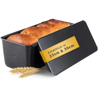 BREADLYST® Premium Brotbackform mit Deckel – Extra hohe Kastenform, Toastbrot-Backform aus Kohlenstoffstahl mit Antihaftbeschichtung, Brot backen Zubehör, Hitzebeständig bis 260 °C (30 x 11 x 10 cm)