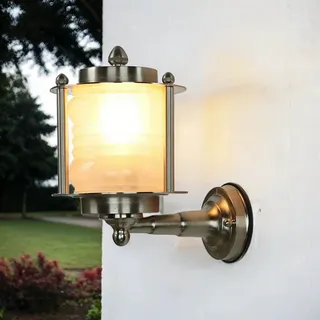 Wandlampe in Nickel aus Messing IP64 Maritim MYKO Außenlampe Laterne Haus Hof