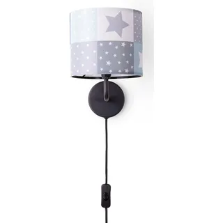 Paco Home Wandleuchte »Cosmo 345«, 1 flammig, Leuchtmittel E14   ohne Leuchtmittel, Kinderlampe Wandlampe Schalter Ø...18cm Sterne Punkte Kabellänge 3m E14, schwarz