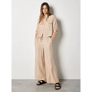 Apricot Palazzohose "Nadelstreifen-Hose" mit weitem Bein, stein