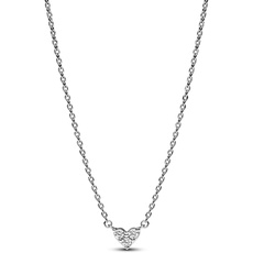 Bild von Timeless Drei Sterne Herz Collier-Halskette aus Sterling Silber mit Zirkonia Steinen, Größe 45cm, 393014C01-45