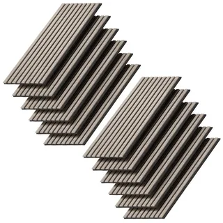 Vicco Wandpaneele Akustikpaneel Braun 12 Stück , Holzwerkstoff , Rechteckig , 120x40x1.8 cm , Bilder & Rahmen, Bilder, Dekopaneele