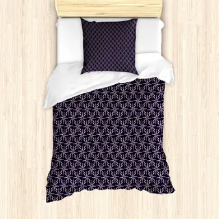 ABAKUHAUS Geometrisch Bettbezug Set, Pinwheel Design mit dunklen Farbpalette abstrakte Muster Winter Motive, 135 x 200 cm + 80 x 80 cm, Lavendel Lila Lila - Rosa