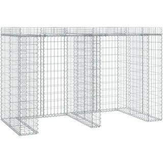 vidaXL Gabionen-Mülltonnenbox 192x91x120 cm Verzinktes Eisen - Silber