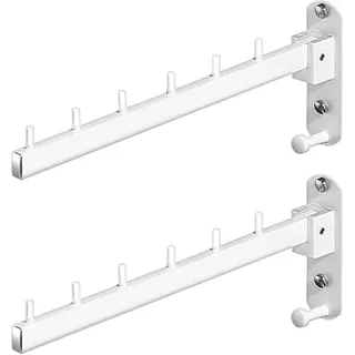 DONGKER Kleiderlüfter, 2 Stuck Platzsparende Kleiderstange, 15kg Tragkraft, Klappbar Wand Kleiderständer Wandhaken Klapphaken für Balkon Badezimmer Waschküche