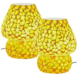 Marrakesch Orient & Mediterran Interior Boho Deko Tischlampe Mosaik 2 St.