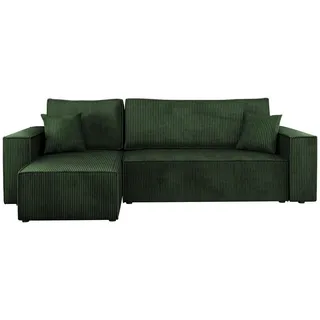 Mirjan24 Ecksofa Karl Cord , Grün , Kunststoff , L-Form,L-Form , 244x145 cm , Wohnzimmer, Sofas & Couches, Wohnlandschaften, Ecksofas