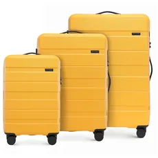 WITTCHEN COMODO Line Kofferset Reisekoffer Hartgepäck aus ABS TSA Schloss Größe (S+M+L) Gelb