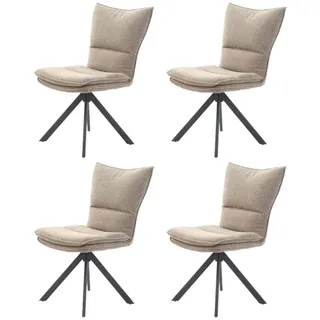 Drehstuhl JOCKENHÖFER GRUPPE "Florina", schwarz, beige, B:52cm H:91cm T:61cm, Stühle, Drehstuhl, 4-Fuss-Stuhl, inklusive Drehfunktion (360), Mattenoptik