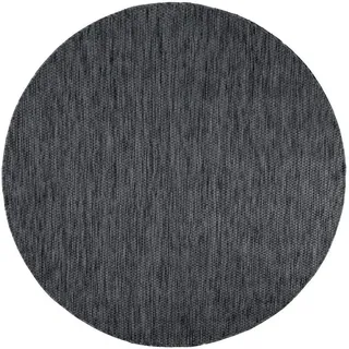 Bruno Banani Teppich »Venezia« rund 4 mm Höhe Flachgewebe, Sisal-Optik, meliert, UV-beständig, Outdoor geeignet, grau