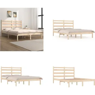 vidaXL Massivholzbett Kiefer 160x200 cm - Bettrahmen - Bettgestell - Schlafzimmermöbel - Bettkasten - Braun