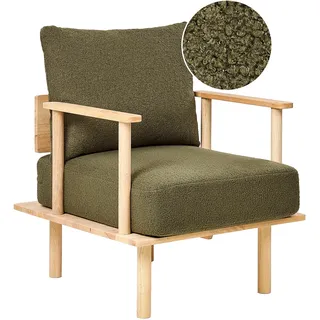 Beliani Relaxsessel Asker Polyester 70 x 87 x 74 cm Dunkelgrün mit Kissen