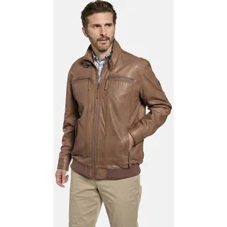 Lederjacke BABISTA "Lederjacke CORIETTA", Herren, Gr. 54, braun (cognac), Obermaterial: 100% Lederfaserstoff LEAFIBTEX., Jacken Lederjacke