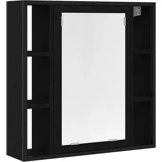 vidaXL Badezimmer-Spiegelschrank Schwarze Eiche 60 x 16 x 60 cm Holzwerkstoff - Schwarz