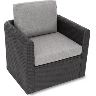 Bjird Kissen für Rattansessel Rattanmöbel Gartenmöbel Technorattan Innen /Draußen - Mia Tech - 60 x 55 cm - Grau - Grau