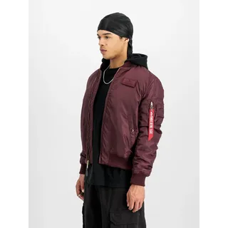 Bomberjacke ALPHA INDUSTRIES "MA-1 TT Hood", Herren, Gr. XL, schwarz cherry, Web, Obermaterial: 100% Nylon, slim fit, Jacken Bomberjacke