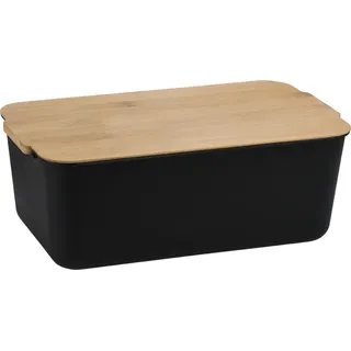 KESPER Brotkasten "Brotbox" Deckel als Schneidebrett verwendbar, schwarz