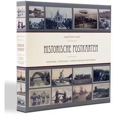 Leuchtturm 348003 Sammel-Album - Postkartenalbum für 600 historische Postkarten mit 50 eingebundenen Klarsichthüllen
