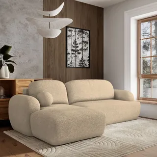 masseno Ecksofa MODENZA Polyester 2-Sitzer Creme