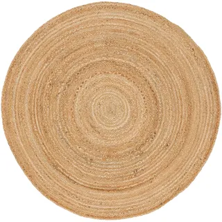 carpetfine Teppich »Nele Juteteppich Naturfaser«, rund, 6 mm Höhe, geflochtener Wendeteppich aus 100%Jute, in rund und oval, viele Größen, beige